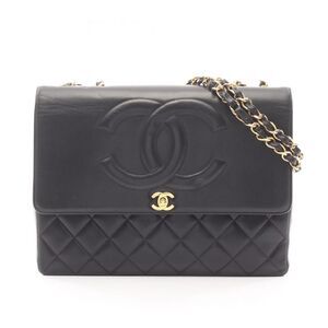 Chanel Matelasse Large Coco Mark Shoulder Bag Lambskin Leather